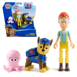 Set de figurine „patrula cățelușilor: chase și căpitanul turbot”, 3 figurine