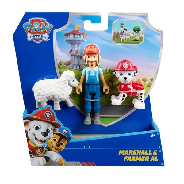 Set de figurine „patrula cățelușilor: marshall și căpitanul farmer al”, 3 figurine 3