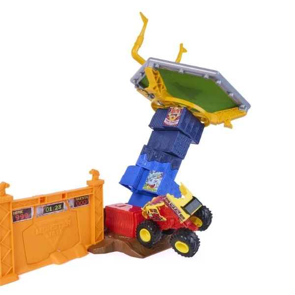 Set de joacă monster jam "cursa cu obstacole: impact și distrugere" 1:64 4