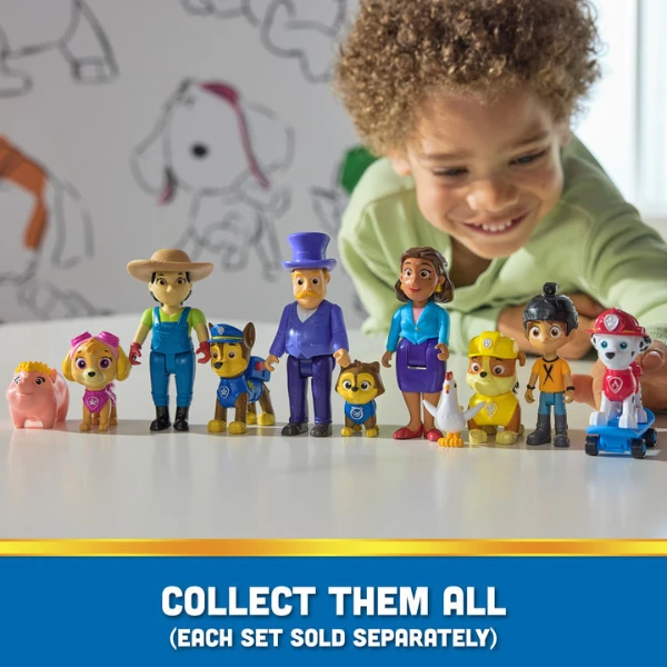 Set de 3 mini-figurine: skye, fermerul yumi și purcelușul, seria "patrula cățelușilor" 9