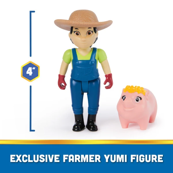 Set de 3 mini-figurine: skye, fermerul yumi și purcelușul, seria "patrula cățelușilor" 5