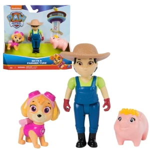 Set de 3 mini-figurine: skye, fermerul yumi și purcelușul, seria "patrula cățelușilor"