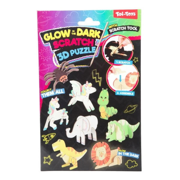 Set creativ toi-toys „răzuiește și creează” – puzzle 3d luminos 2