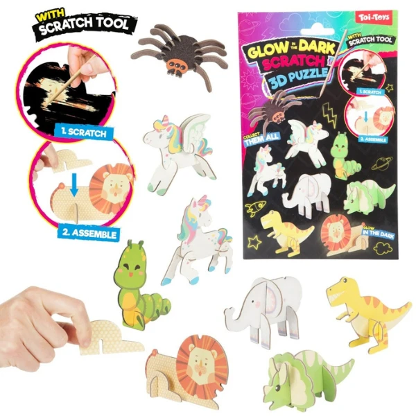 Set creativ toi-toys „răzuiește și creează” – puzzle 3d luminos 9
