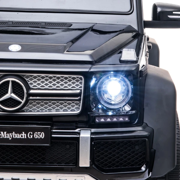 Mașinuță mercedes-maybach g650, baterie 12v10ah, 4 motoare de 25w, roti eva, scaune din piele 8