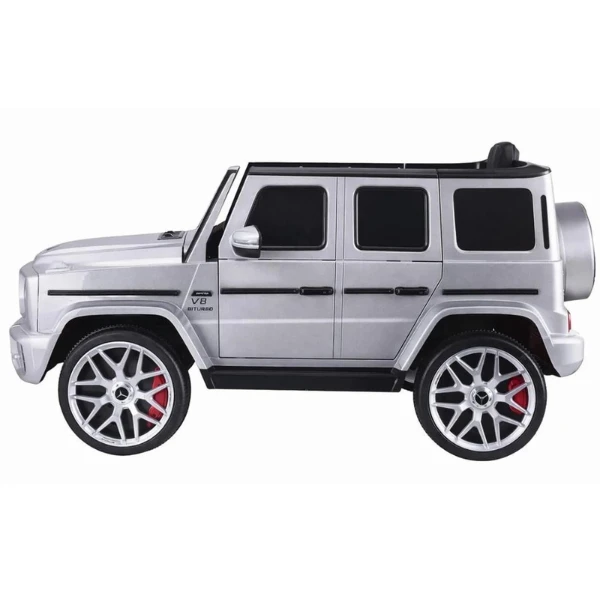 Mașinuță mercedes-amg g63, baterie 12v7ah, 2 motoare de 35w, roti eva, scaune din piele 5