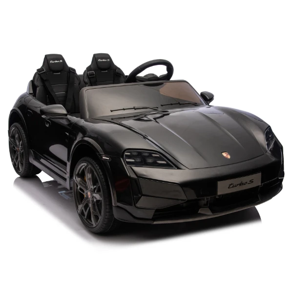 Mașinuță porsche taycan, baterie 12v10ah, 2 motoare de 35w, roti eva, scaune din piele 5