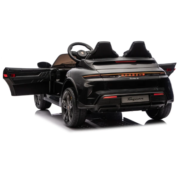 Mașinuță porsche taycan, baterie 12v10ah, 2 motoare de 35w, roti eva, scaune din piele 10