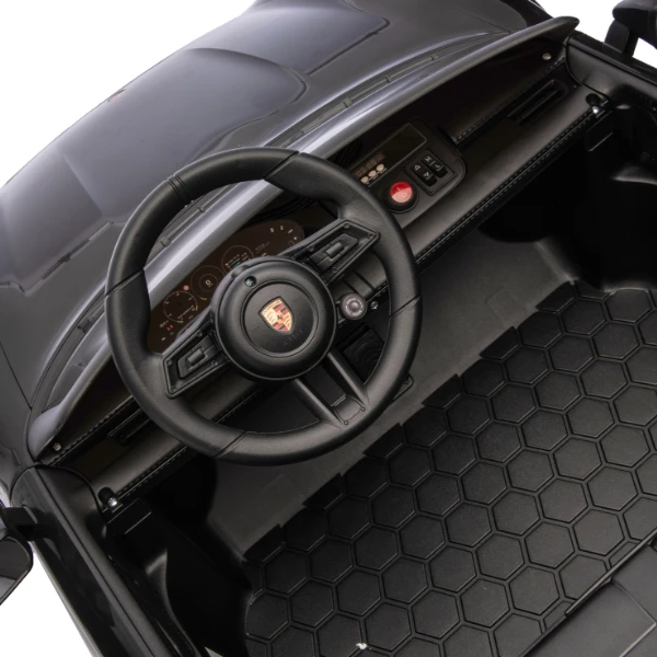 Mașinuță porsche taycan, baterie 12v10ah, 2 motoare de 35w, roti eva, scaune din piele 16