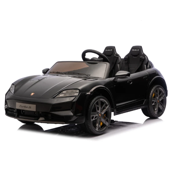 Mașinuță porsche taycan, baterie 12v10ah, 2 motoare de 35w, roti eva, scaune din piele 4