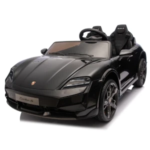 Mașinuță porsche taycan, baterie 12v10ah, 2 motoare de 35w, roti eva, scaune din piele Thumbnail 3