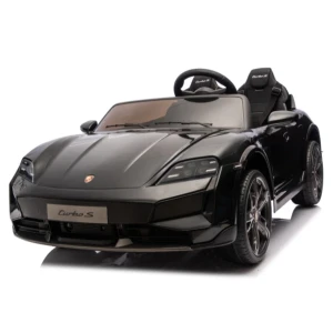 Mașinuță porsche taycan, baterie 12v10ah, 2 motoare de 35w, roti eva, scaune din piele