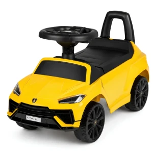 Tolocar "lamborghini urus s" pentru copii, cu volan muzical, galbenă