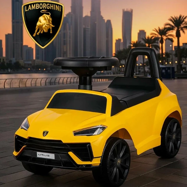 Tolocar "lamborghini urus s" pentru copii, cu volan muzical, galbenă 10