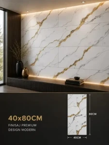 Tapet autoadeziv fudi,  marmură albă- aurie 40*80*2.5cm 2