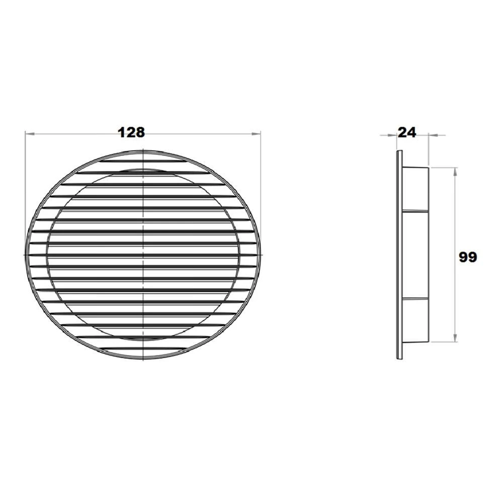 Grila airroxy 02-146 rotundă pvc plastic 2