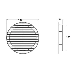 Grila airroxy 02-225 rotundă pvc plastic Thumbnail 2