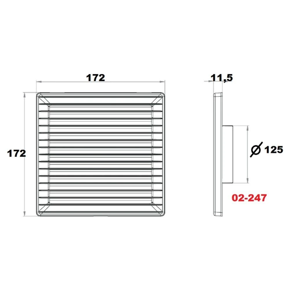 Grila airroxy 02-247 pvc plastic 3