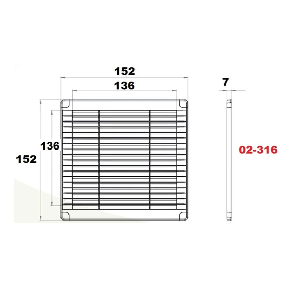 Grila airroxy 02-316 pvc plastic 4