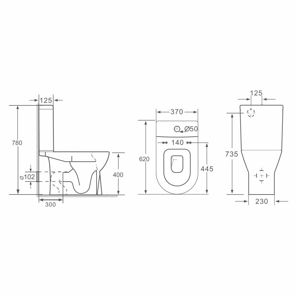 Vas wc compact nomi alto rimless alim. infer. orizontal soft close, easy release uf 2