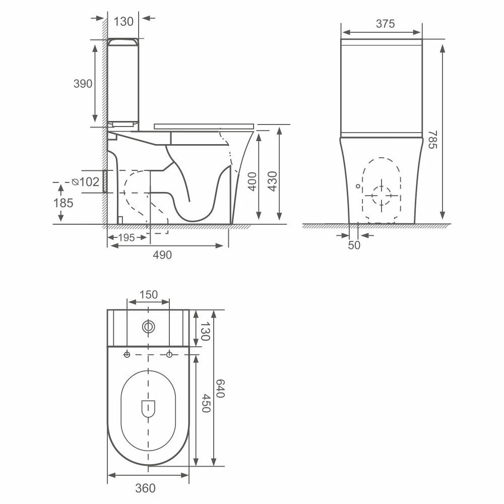 Vas wc compact nomi grande rimless alim. infer. orizontal soft close, easy release uf 2