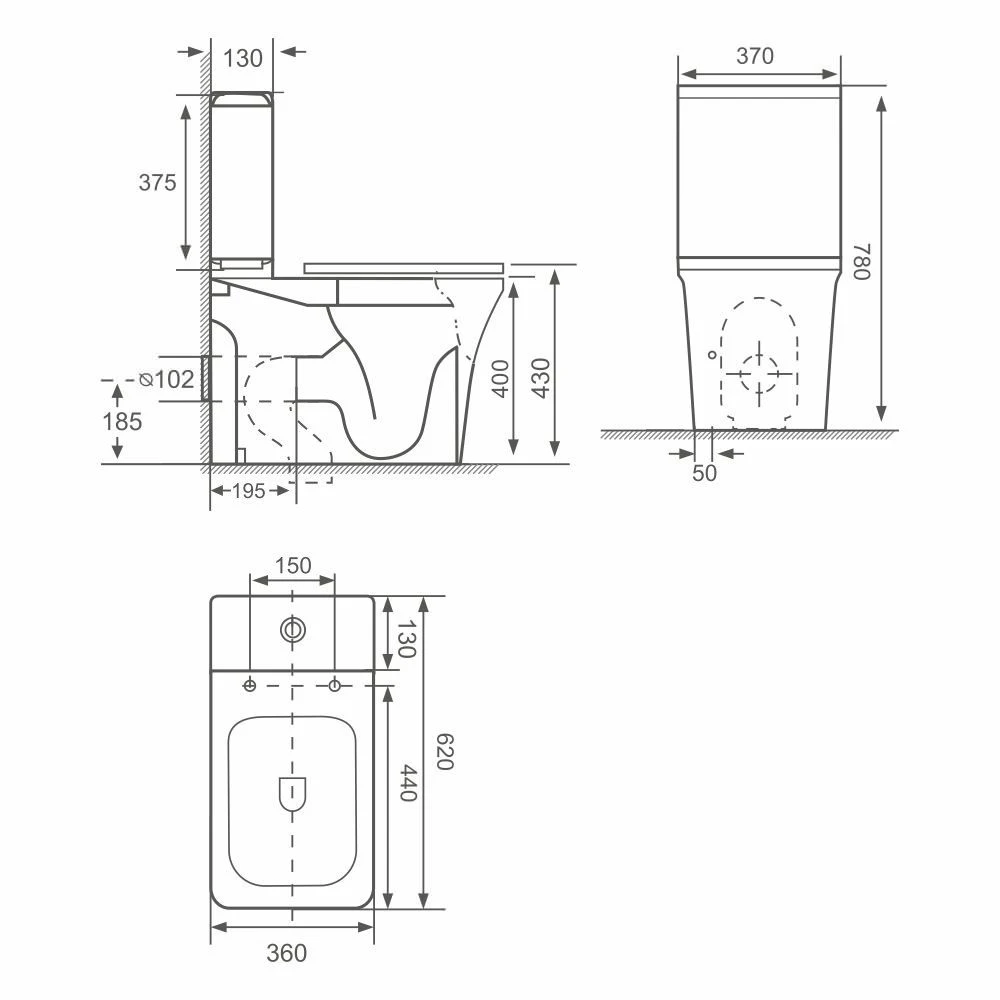 Vas wc compact nomi impero rimless alim. infer. orizontal soft close, easy release uf 2
