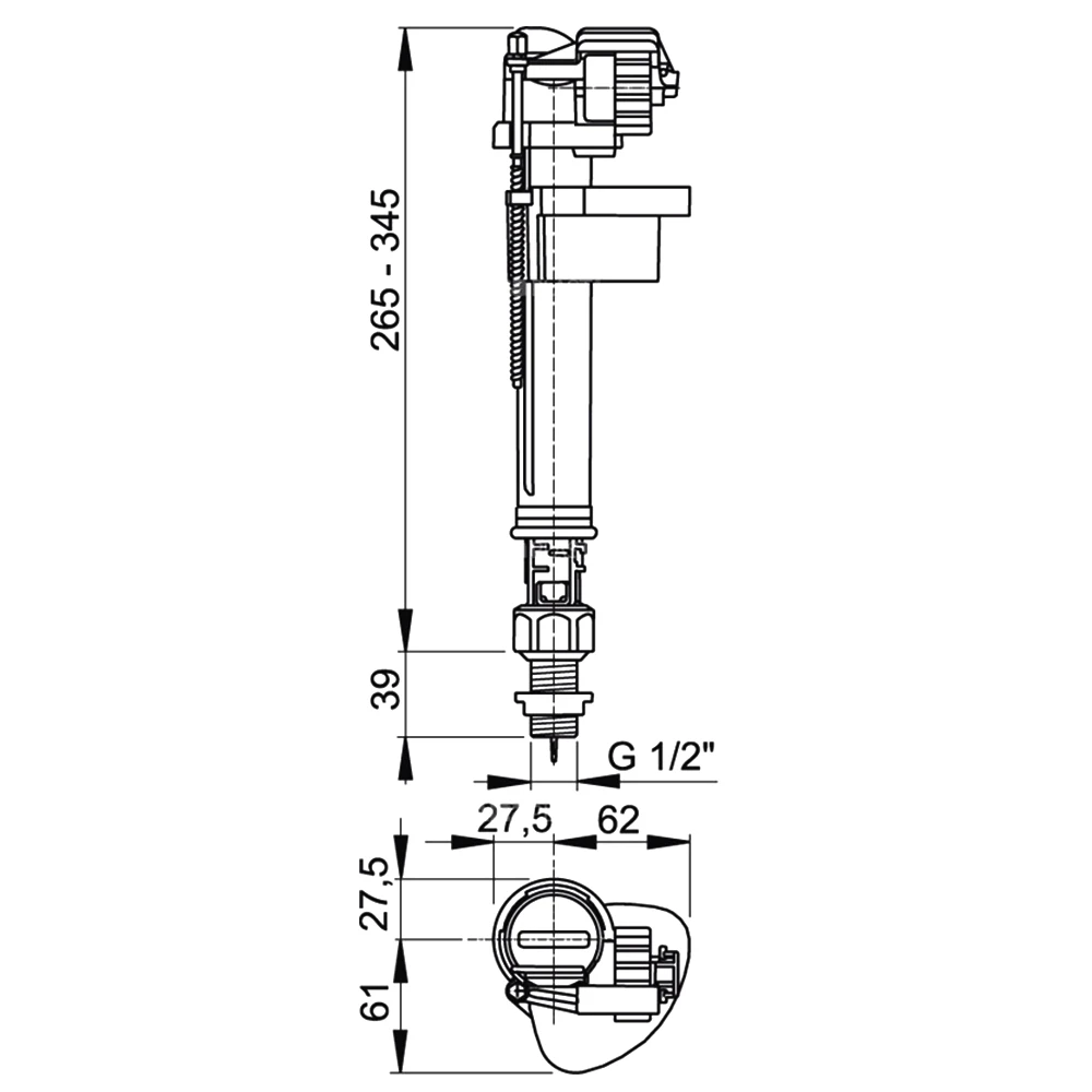 Flotor alca а17 1/2" alimentație inferioară 2