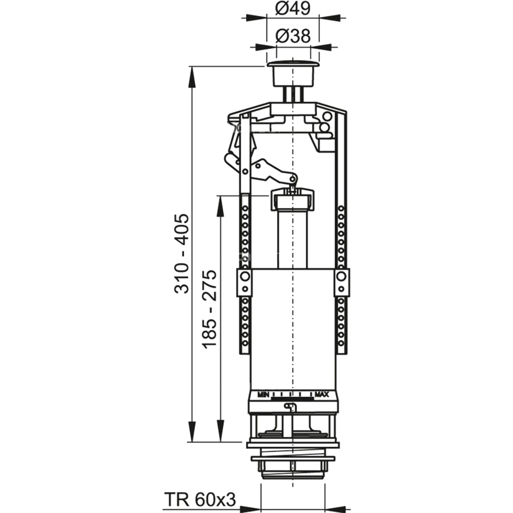 Mecanisme de scurgere alca a2000 6 l / stop 2