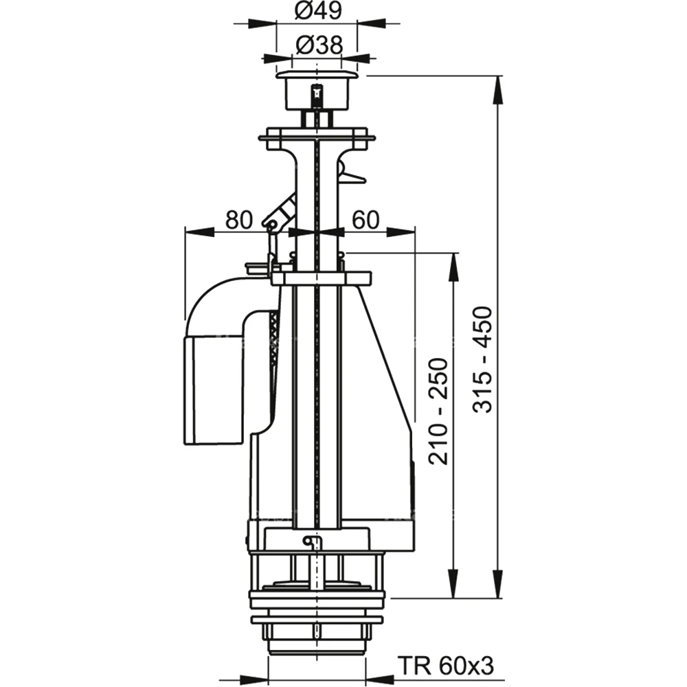 Mecanisme de scurgere alca a08 3/6 l 2