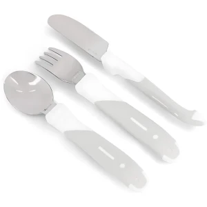 Tacâmuri de antrenament twistshake din inox, 12+ luni, gri-alb
