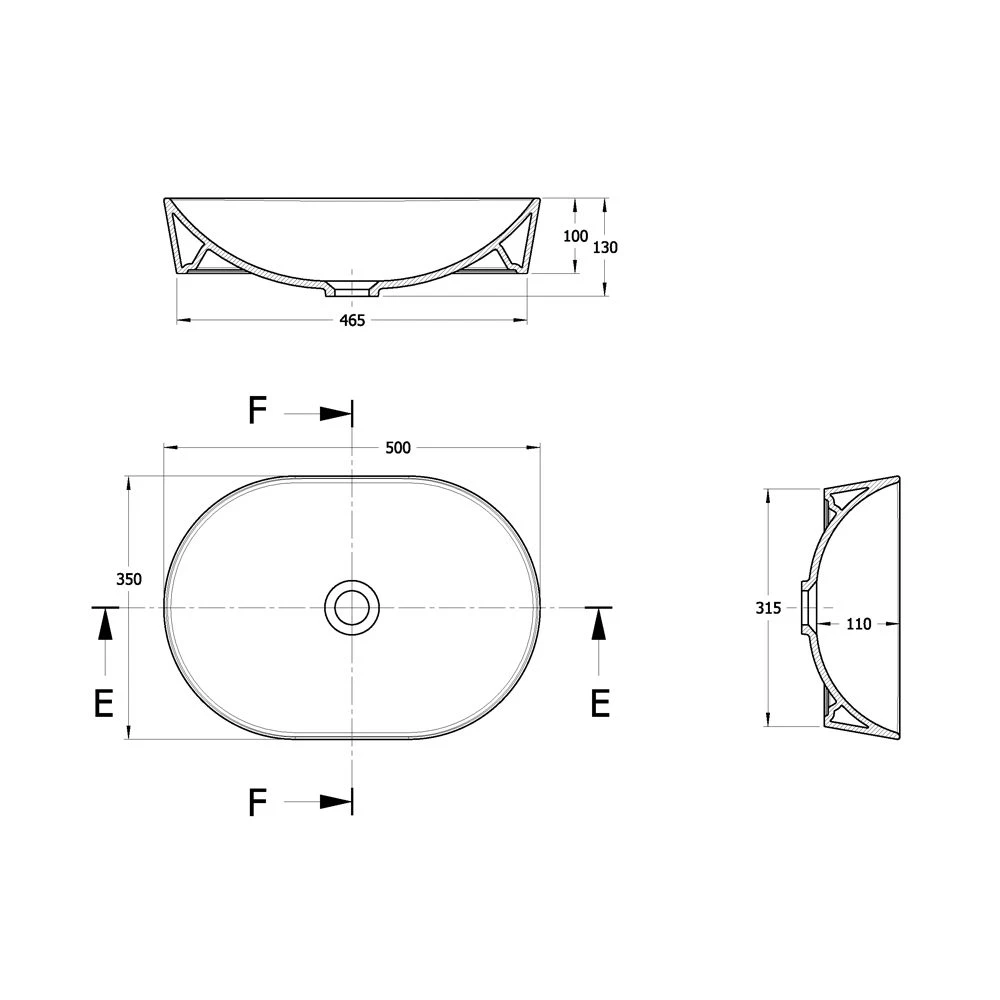 Lavoar aplicat serel sapphire slim 500x350x130 2