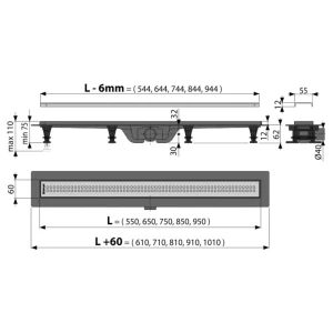 Водоотводящий желоб alcaplast apz9-850m комплект Thumbnail 2
