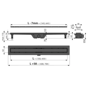Rigola de duş alca apz19black-550 set Thumbnail 2
