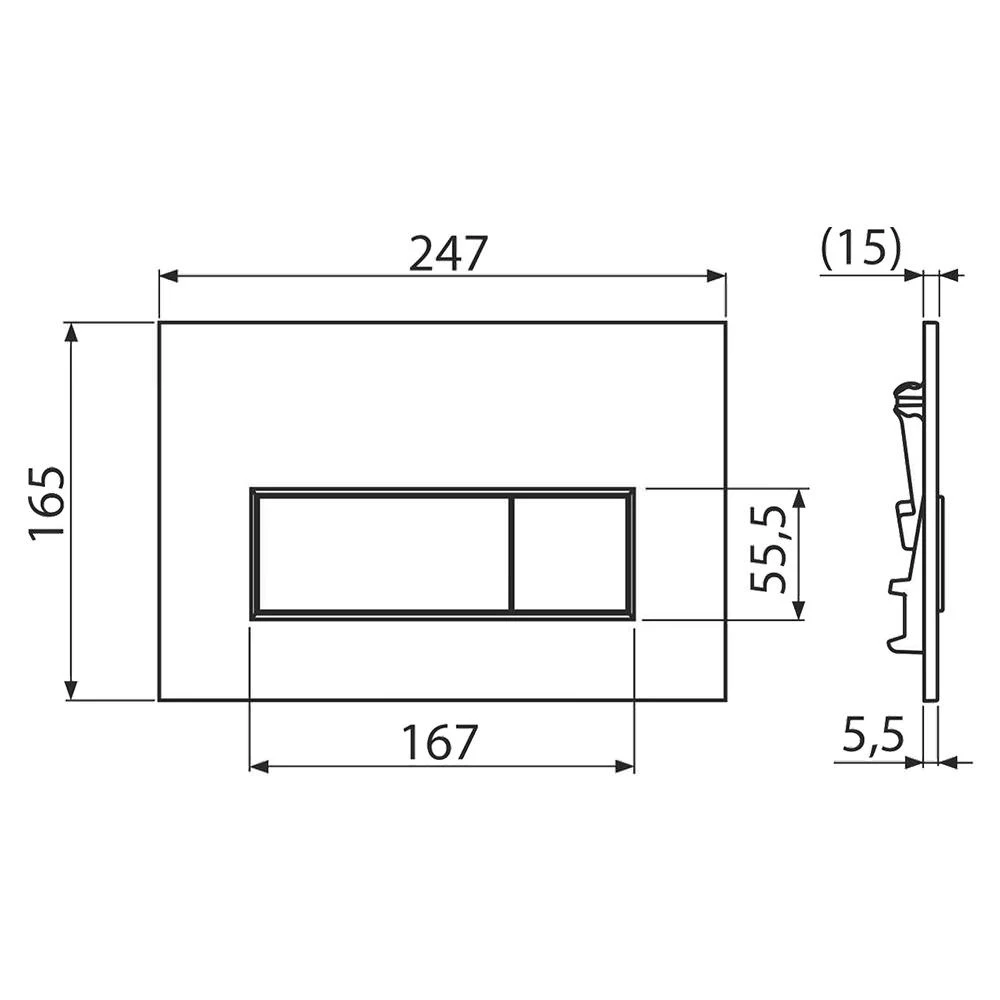 Набор для скрытой системы инсталляции 3 в 1 alcaplast sadromodul am101/1120 с кнопкой m578 пластик черная и изоляцией m91 3