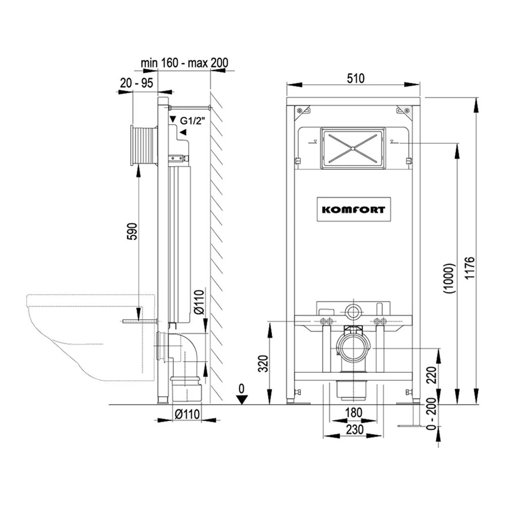 Скрытая система инсталляции alcaplast komfort c201 2