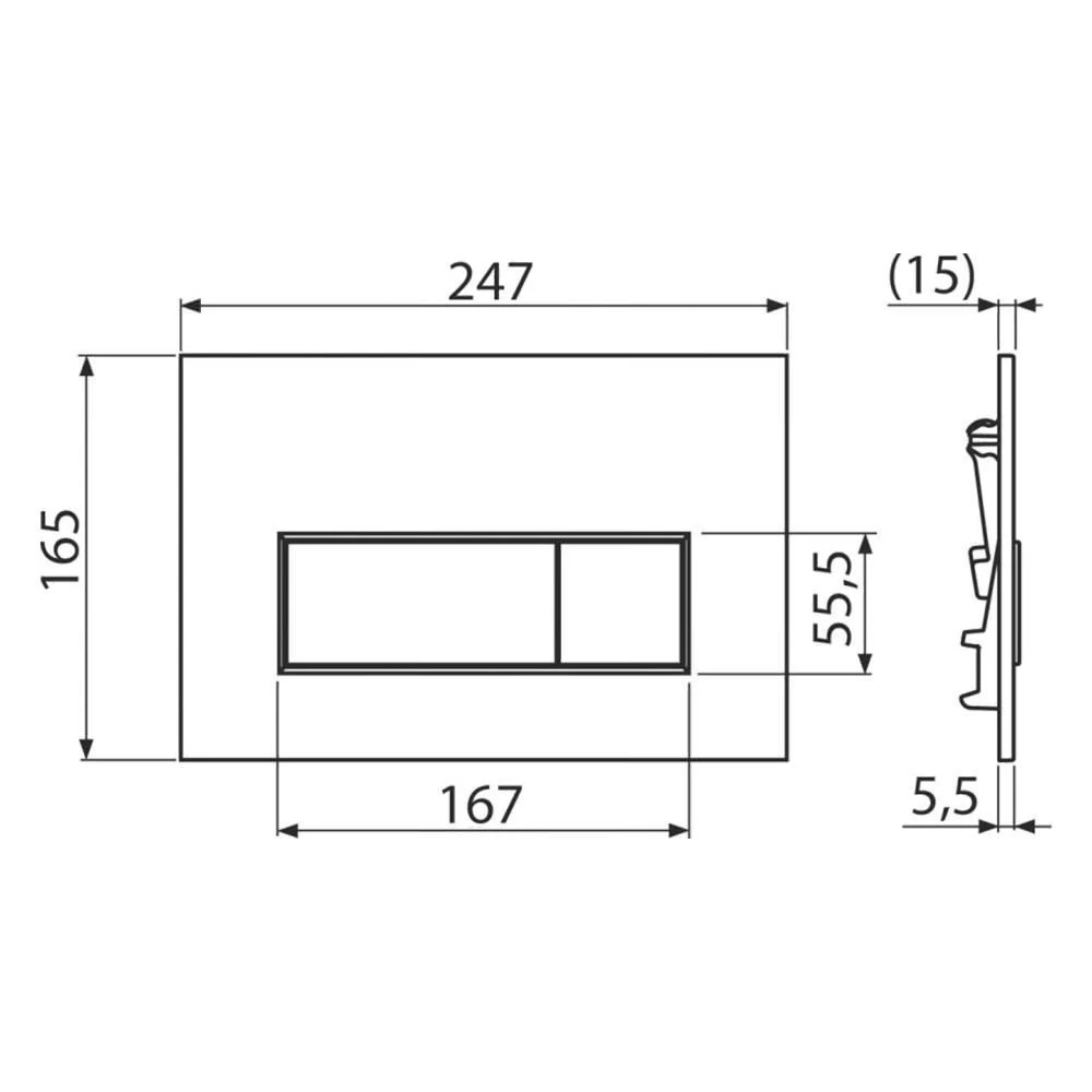 Кнопка смыва alcaplast m57-gm-m пластик gun metal-mat 2