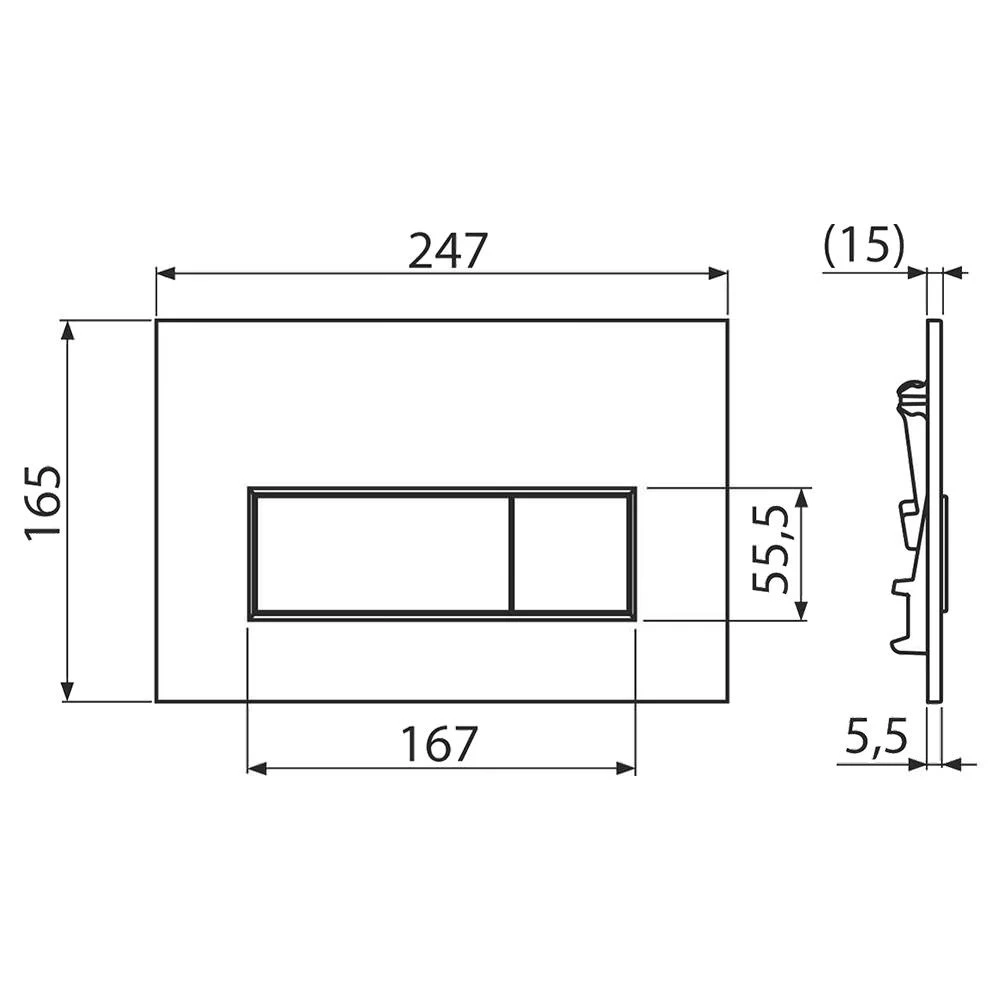 Кнопка смыва alcaplast m571 пластик хром глянец 2