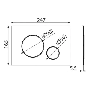 Butonul de scurgere alca m678 plastic negru mat Thumbnail 2