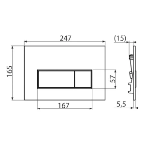 Butonul de scurgere alca m578 plastic negru mat Thumbnail 2