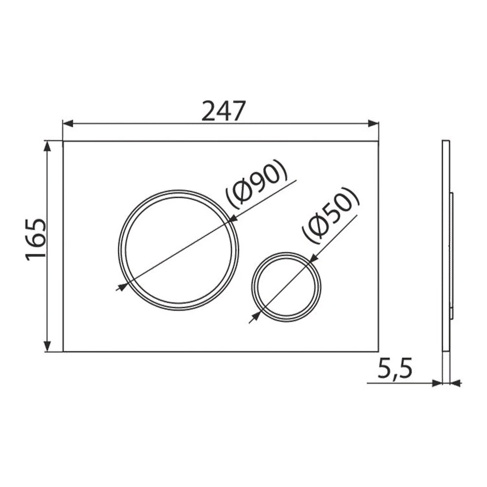 Butonul de scurgere alca m770 plastic аlb-lucios / crom-lucios 2