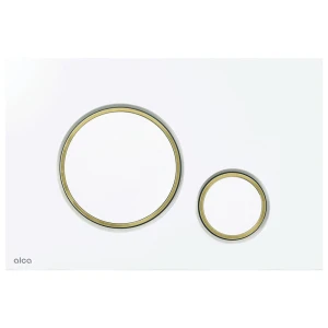 Butonul de scurgere alca m775 plastic alb/auriu