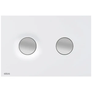 Butonul de scurgere alca m1976-2 plastic alb mat/crom