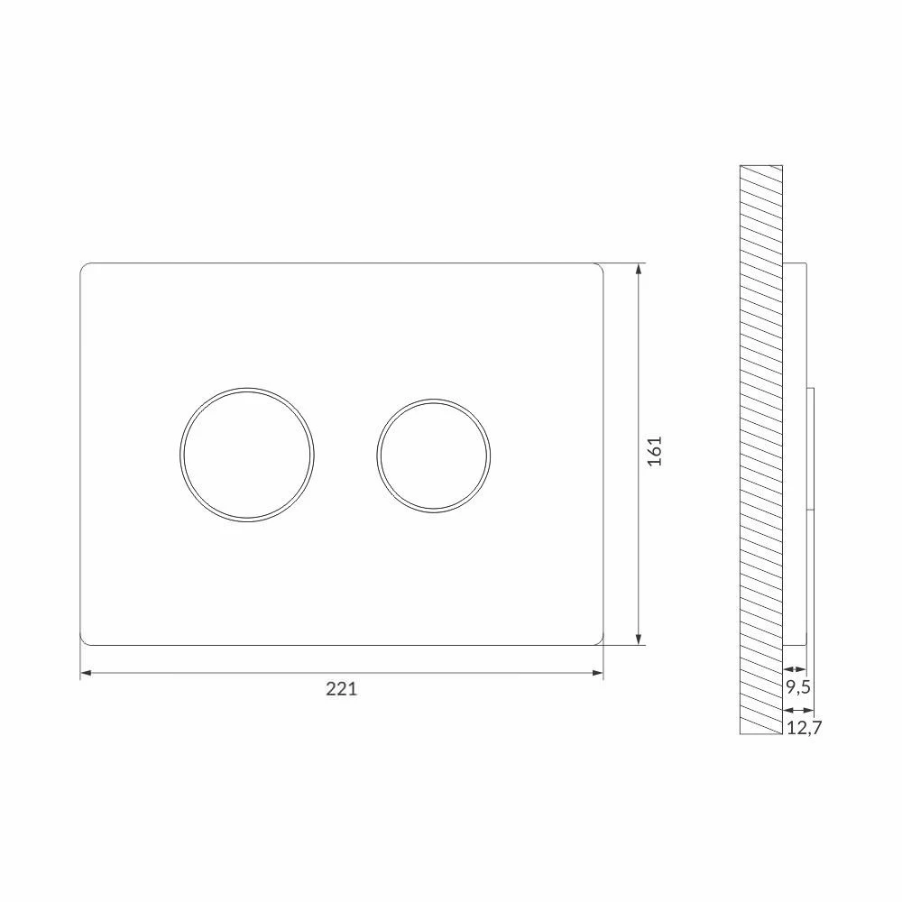 Кнопка смыва cersanit accento circle black пластик черный 2