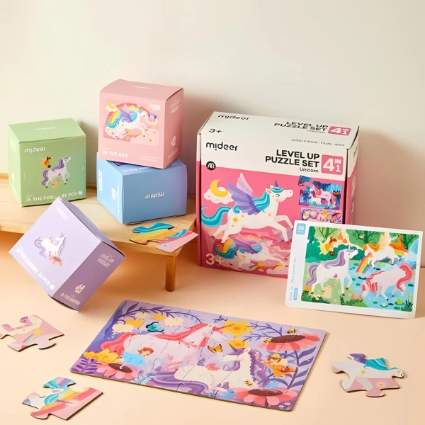 Seria de puzzle-uri „unicorn”, 4 în 1 4