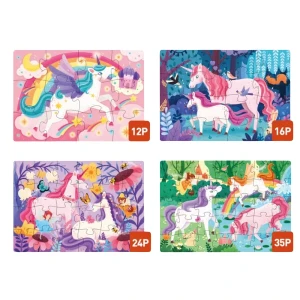Seria de puzzle-uri „unicorn”, 4 în 1 Thumbnail 2