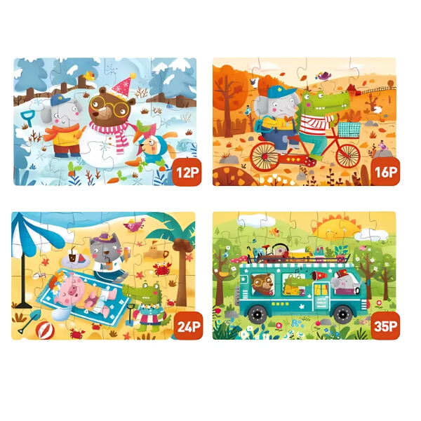 Seria de puzzle-uri „cele patru anotimpuri”, 4 în 1 2