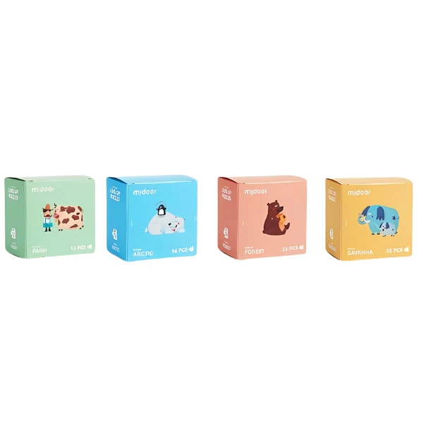 Seria de puzzle-uri „animăluțe”, 4 în 1 2