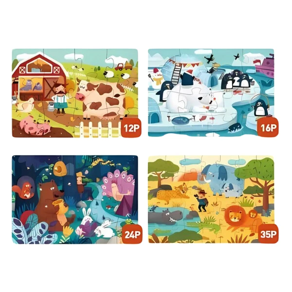 Seria de puzzle-uri „animăluțe”, 4 în 1 3