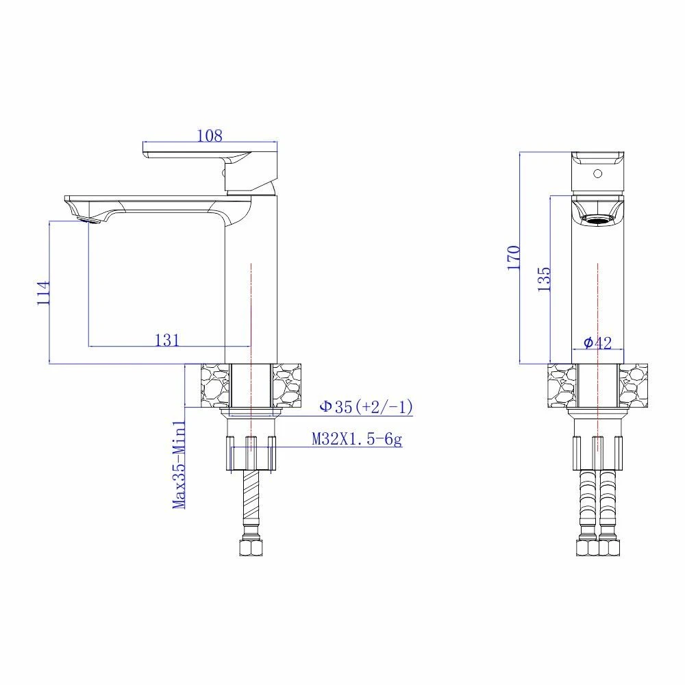 Baterie lavoar pe lavoar mat|eco breno 1133 nichel periat 2
