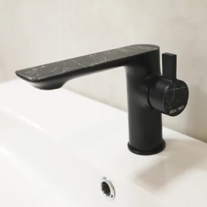 Baterie lavoar pe lavoar mat|eco marble negru Thumbnail 3